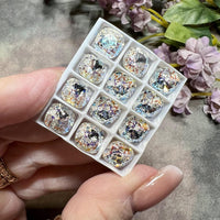 Swarovski White Patina Crystal, 1pc 10mm 4470 Cushion Cut With Prong Setting