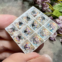 Swarovski White Patina Crystal, 1pc 10mm 4470 Cushion Cut With Prong Setting