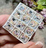Swarovski White Patina Crystal, 1pc 10mm 4470 Cushion Cut With Prong Setting