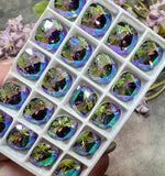 Paradise Shine Genuine Swarovski, 1 Pc 10mm Cushion Square Cut 4470 Crystal in Setting