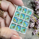 10mm Silky Sage Delite Genuine Swarovski, 1pc 4470 Square Cushion Cut With Setting