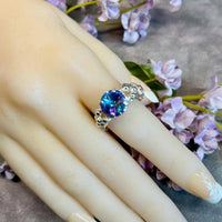 Vitrail Light Swarovski Crystal ,Handmade Ring Made to Order, Swarovski Crystal Ring