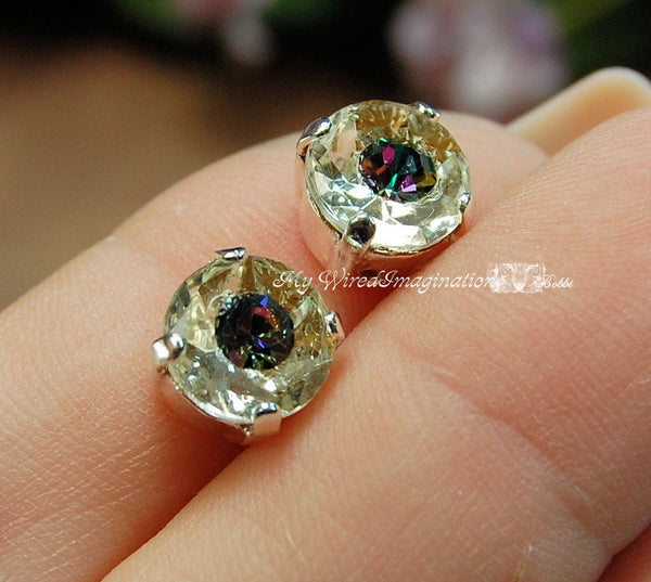 Clear Vintage Crystal & Vitrail Dark Swarovski, 41ss/9mm, SP or GP Setting, Rare Crystals