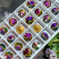 8mm Vintage Swarovski Azalea, Very Rare, 2 Pieces 39ss-8mm Art 23, With or Without Settings, Bead Embroidery, Jewelry Component