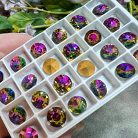 8mm Vintage Swarovski Azalea, Very Rare, 2 Pieces 39ss-8mm Art 23, With or Without Settings, Bead Embroidery, Jewelry Component