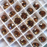 Vintage Swarovski Rauchtopaz Dark, 2 Pieces 40ss Art 1200, Swarovski With SP or GP Setting