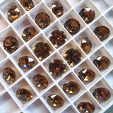 Vintage Swarovski Rauchtopaz Dark, 2 Pieces 40ss Art 1200, Swarovski With SP or GP Setting