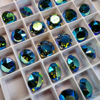 Vintage Swarovski Tourmaline AB, 2 Pieces 40ss Art 1200, Swarovski With SP or GP Setting