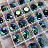 Vintage Swarovski Tourmaline AB, 2 Pieces 40ss Art 1200, Swarovski With SP or GP Setting