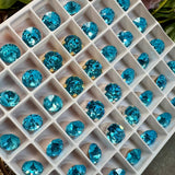 Aquamarine Vintage Swarovski Dentelle Crystal 35ss Roughly 7.5mm, Clear Ocean Blue Dentelle, Bead Embroidery Component March Birthstone