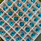 Aquamarine Vintage Swarovski Dentelle Crystal 35ss Roughly 7.5mm, Clear Ocean Blue Dentelle, Bead Embroidery Component March Birthstone