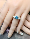 Aquamarine Vintage Swarovski Dentelle Crystal 35ss Roughly 7.5mm, Clear Ocean Blue Dentelle, Bead Embroidery Component March Birthstone