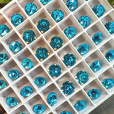 Aquamarine Vintage Swarovski Dentelle Crystal 35ss Roughly 7.5mm, Clear Ocean Blue Dentelle, Bead Embroidery Component March Birthstone