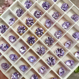 Alexandrite 30ss-6mm Vintage Swarovski Crystal 4 Pieces with Settings