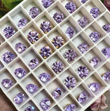 Alexandrite 30ss-6mm Vintage Swarovski Crystal 4 Pieces with Settings