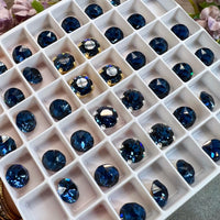 Montana Sapphire Vintage Swarovski Crystal 34ss Roughly 7.3mm, Dark Ocean Blue Crystal, Bead Embroidery Jewelry Component
