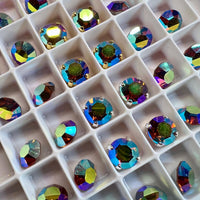 Light Smoke Topaz AB, Vintage Swarovski Crystal 35ss Roughly 7.5mm, Smokey Topaz AB