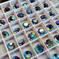 Vintage Swarovski Starlight, 4 Pieces 34ss Swarovski With SP or GP Setting, Jewelry, Bead Embroidery Component