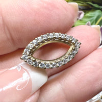 15x7mm Rhinestone Setting, CZ Adorned Crystal Prong Setting, Fits 15x7mm Navette/Marquise Crystals and Gems