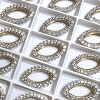 15x7mm Rhinestone Setting, CZ Adorned Crystal Prong Setting, Fits 15x7mm Navette/Marquise Crystals and Gems