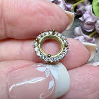 8mm Rhinestone Setting, CZ Adorned Crystal Prong Setting, Fits 8 to 8.5mm Round Crystals and Gemstones