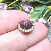 8mm Rhinestone Setting, CZ Adorned Crystal Prong Setting, Fits 8 to 8.5mm Round Crystals and Gemstones