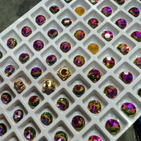 Vintage Swarovski Azalea, Very Rare, 6 Pieces 30ss-Approx 6mm, SP, GP, and Red Brass Settings Available