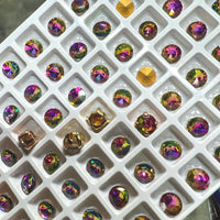 Vintage Swarovski Azalea, Very Rare, 6 Pieces 30ss-Approx 6mm, SP, GP, and Red Brass Settings Available