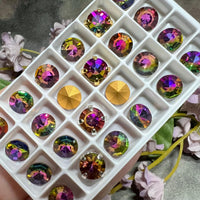 8mm Vintage Swarovski Azalea, Very Rare, 2 Pieces 39ss-8mm Art 23, With or Without Settings, Bead Embroidery, Jewelry Component