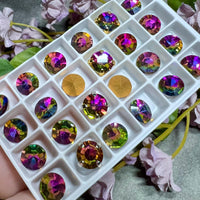 8mm Vintage Swarovski Azalea, Very Rare, 2 Pieces 39ss-8mm Art 23, With or Without Settings, Bead Embroidery, Jewelry Component