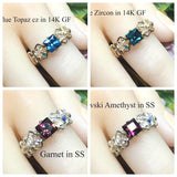 Swarovski Crystal Birthstone Rings, Handmade, All Birthstones Available, Gems, CZs, Vintage Crystal