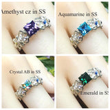 Swarovski Crystal Birthstone Rings, Handmade, All Birthstones Available, Gems, CZs, Vintage Crystal