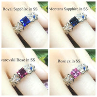 Swarovski Crystal Birthstone Rings, Handmade, All Birthstones Available, Gems, CZs, Vintage Crystal