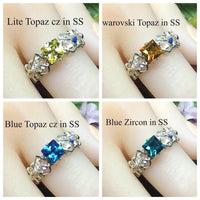 Swarovski Crystal Birthstone Rings, Handmade, All Birthstones Available, Gems, CZs, Vintage Crystal