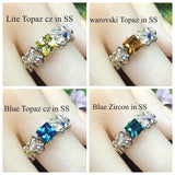 Swarovski Crystal Birthstone Rings, Handmade, All Birthstones Available, Gems, CZs, Vintage Crystal