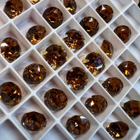 Vintage Swarovski Rauchtopaz Dark, 2 Pieces 40ss Art 1200, Swarovski With SP or GP Setting