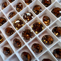 Vintage Swarovski Rauchtopaz Dark, 2 Pieces 40ss Art 1200, Swarovski With SP or GP Setting