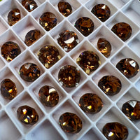 Vintage Swarovski Rauchtopaz Dark, 2 Pieces 40ss Art 1200, Swarovski With SP or GP Setting
