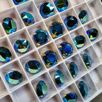 Vintage Swarovski Tourmaline AB, 2 Pieces 40ss Art 1200, Swarovski With SP or GP Setting