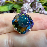 Swarovski Black Diamond Shimmer, 12mm Cushion Cut 4470 Square, With Prong Setting