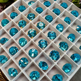 Aquamarine Vintage Swarovski Dentelle Crystal 35ss Roughly 7.5mm, Clear Ocean Blue Dentelle, Bead Embroidery Component March Birthstone