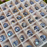 Alexandrite 30ss-6mm Vintage Swarovski Crystal 4 Pieces with Settings