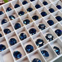 Montana Sapphire Vintage Swarovski Crystal 34ss Roughly 7.3mm, Dark Ocean Blue Crystal, Bead Embroidery Jewelry Component