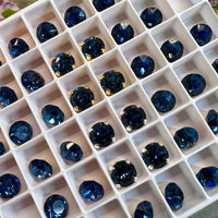 Montana Sapphire 30ss-6mm Dentelle Vintage Swarovski Crystal with SP or GP Settings
