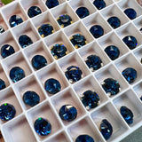Montana Sapphire Vintage Swarovski Crystal 34ss Roughly 7.3mm, Dark Ocean Blue Crystal, Bead Embroidery Jewelry Component