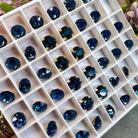 Montana Sapphire Vintage Swarovski Crystal 34ss Roughly 7.3mm, Dark Ocean Blue Crystal, Bead Embroidery Jewelry Component