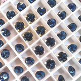 Montana Sapphire Vintage Swarovski Crystal 34ss Roughly 7.3mm, Dark Ocean Blue Crystal, Bead Embroidery Jewelry Component