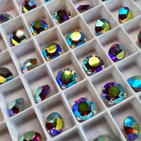 Light Smoke Topaz AB, Vintage Swarovski Crystal 35ss Roughly 7.5mm, Smokey Topaz AB