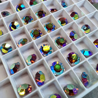 Light Smoke Topaz AB, Vintage Swarovski Crystal 35ss Roughly 7.5mm, Smokey Topaz AB