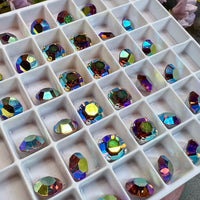 Light Smoke Topaz AB, Vintage Swarovski Crystal 35ss Roughly 7.5mm, Smokey Topaz AB